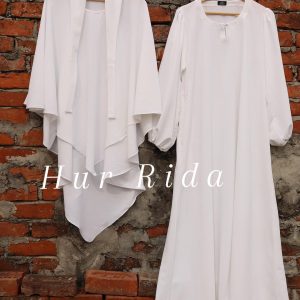 White Feresa & Zipper Abaya