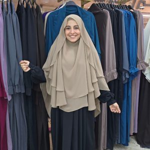 Nur 2 layer hudi French khimar & abaya